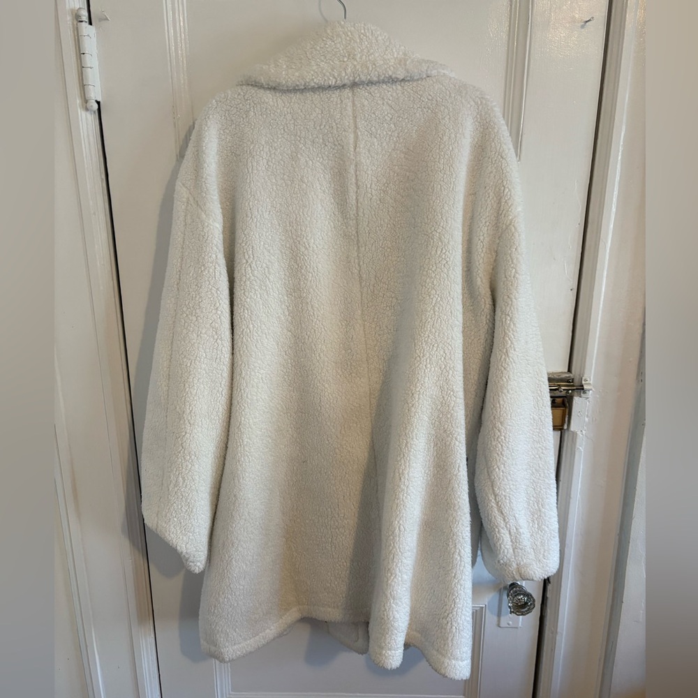 Multicolor Patchwork Teddy Jacket With White Lini… - image 4